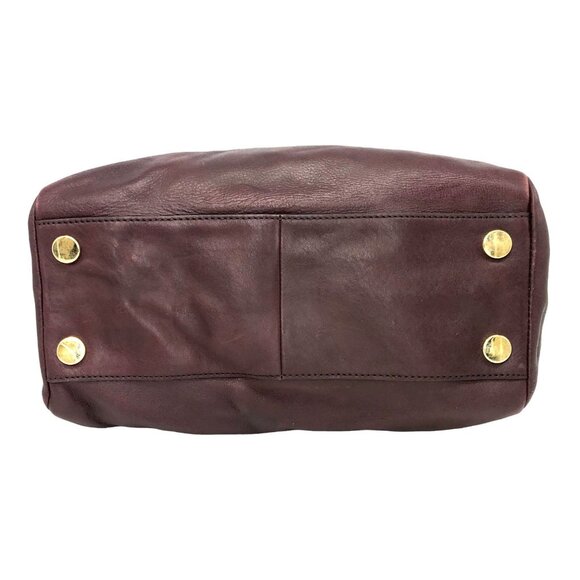 FOSSIL Sydney Burgundy Leather Double Handle Large Tote Bag Zip Top - Picture 6 of 14